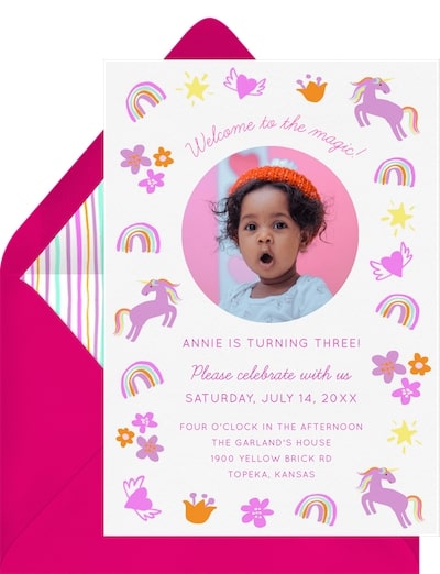 Rainbows and Unicorns Invitation