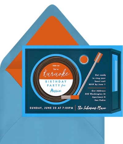 Record Player Invitation