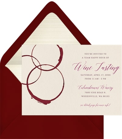 Virtual retirement party: Red Rings Invitation