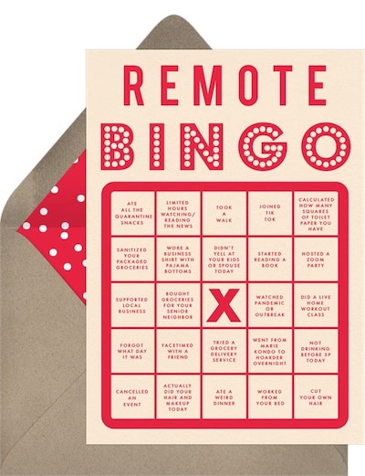 Virtual holiday party ideas for work: Remote Bingo Invitation