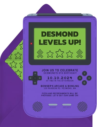 90s party invitation: Retro Gamer Invitation