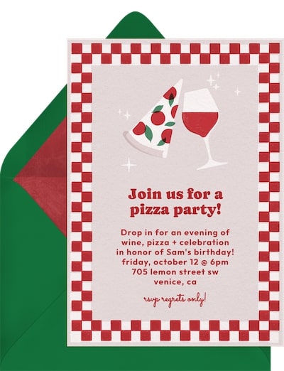 Birthday dinner invitation: Retro Pizza Night Invitation