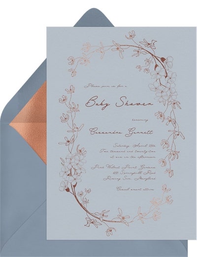 Baby shower invitations: Romantic Floral Frame Invitation