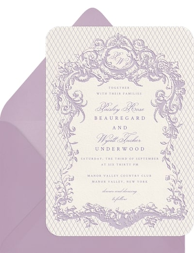 Traditional wedding vows: Romantic Ornament Invitation