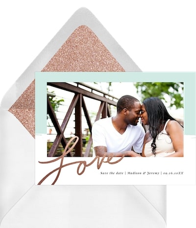 Rose Gold Love Save the Date