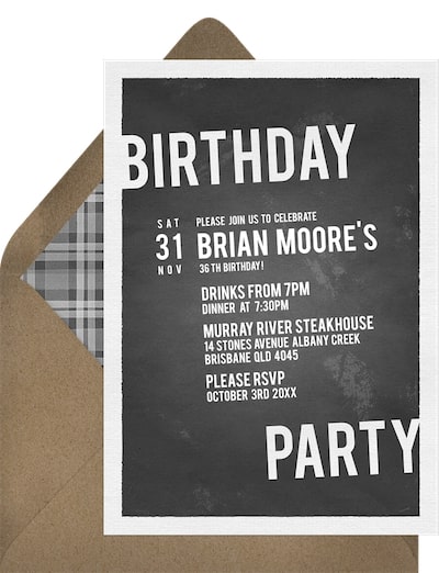 Rugged Birthday Party Invitation