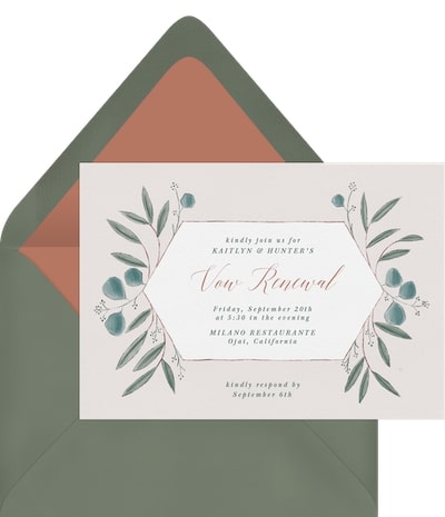 10 year anniversary ideas: Rustic Eucalyptus Invitation