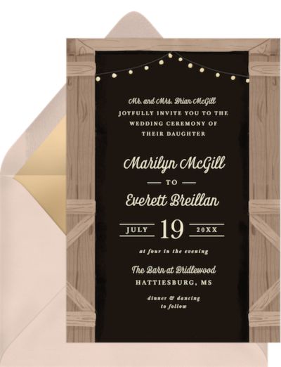 Western wedding invitations: Rustic Evening Invitation