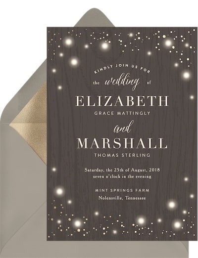 Wedding themes: Rustic Twinkle Invitation