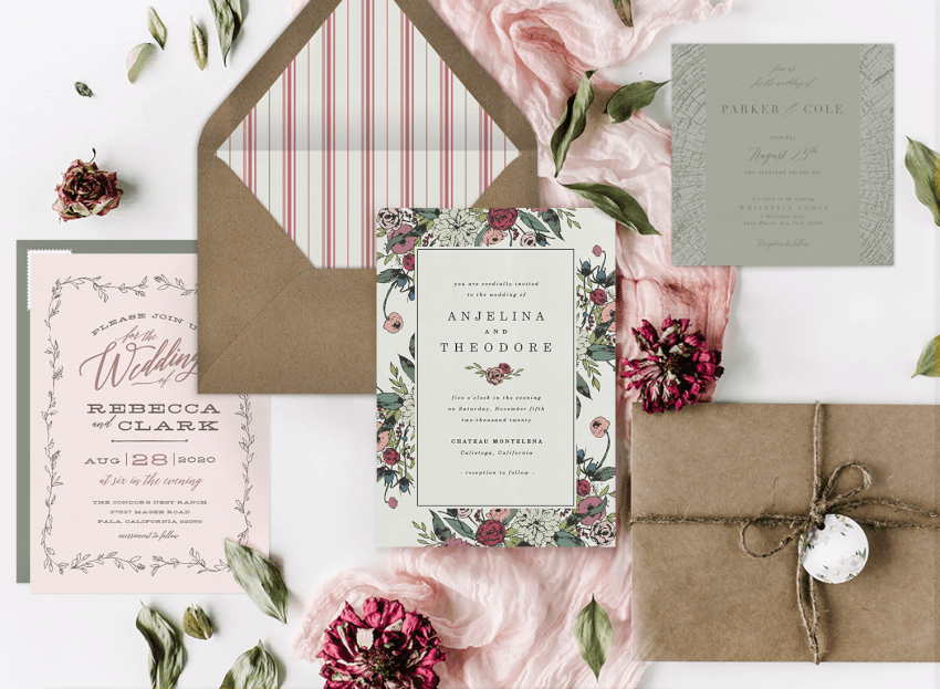 Floral Envelope Liners - Abundant Wedding Invitations