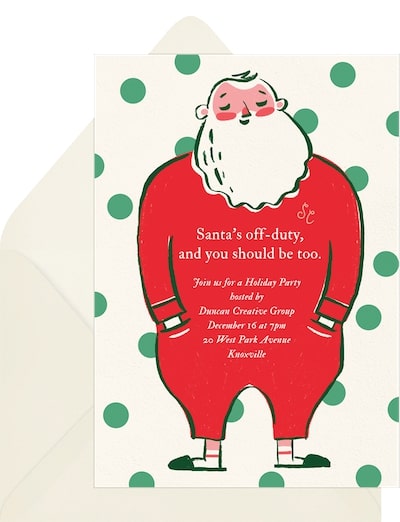 Christmas pajama party invitation: Santa's Pajamas Invitation