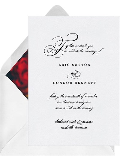 wedding invitation wording samples