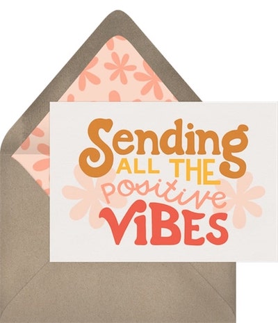 Encouragement card: Sending Positive Vibes Card