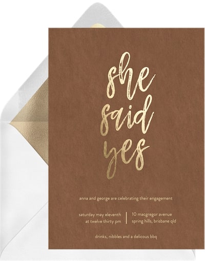 She Said Yes Invitation