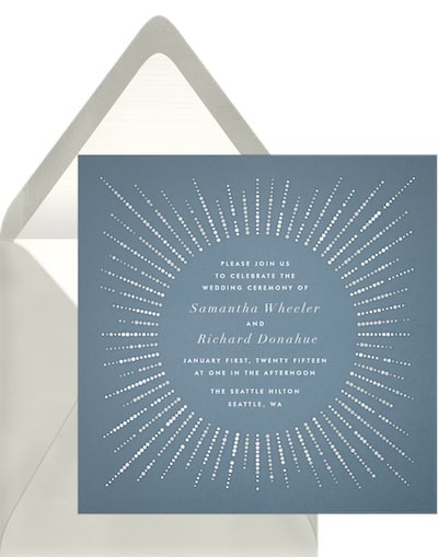 Wedding themes: Silver Stardust Invitation