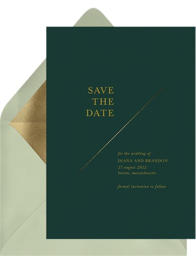 Simple Diagonal Save the Date