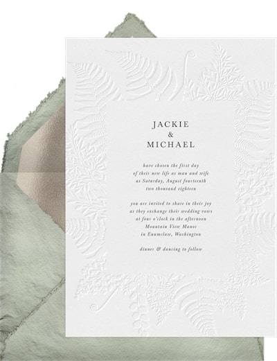 Modern wedding invitations: Simple Foliage Invitation