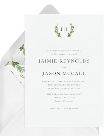 Simple Greenery Invitation