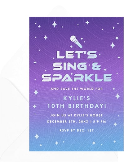 Sing and Sparkle Invitation