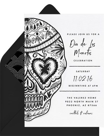 Sketched Skull Invitation