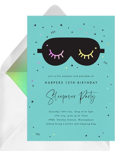 Sleepy Mask Invitation