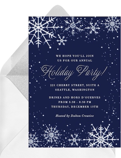 Holiday party invitation: Snowy Twilight Invitation