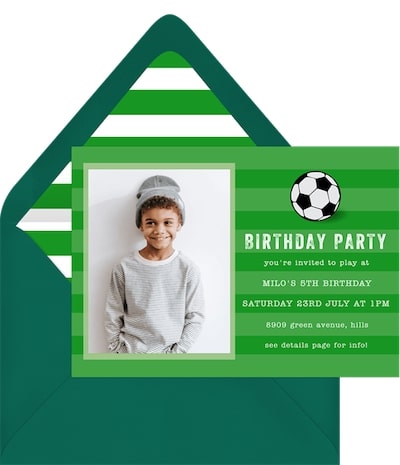 How to plan a birthday party: Soccer Party Invitation