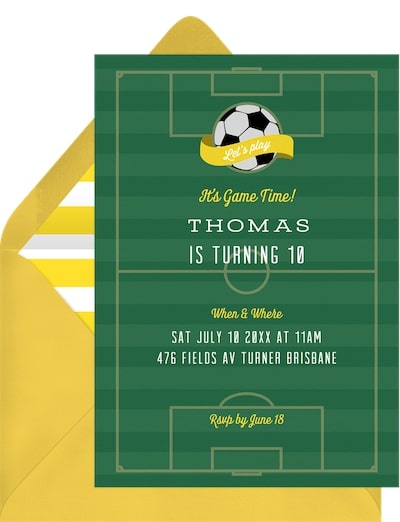 Soccer Start Invitation