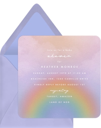 Party themes for adults: Soft Rainbow Invitation