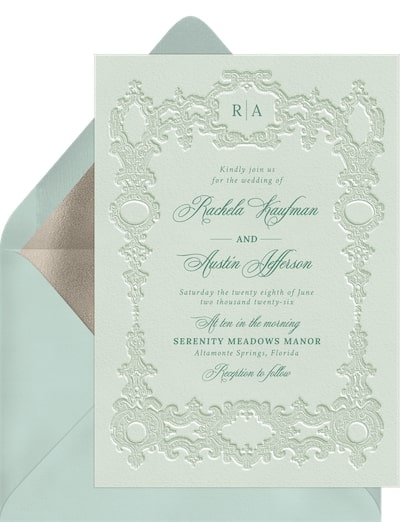 Fall wedding colors: Sophisticated Frame Invitation