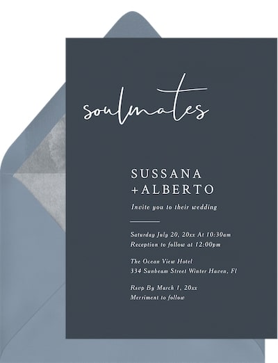 Eco wedding: Soulmates Invitation