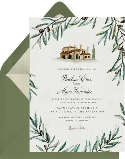 Destination wedding ideas: Spanish Vineyard Invitation