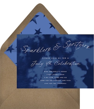 4th of July activities for adults: Sparklers & Spritzers Invitation