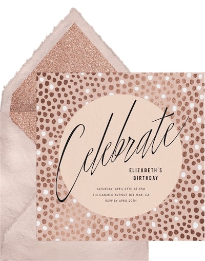100th birthday: Sparkling Bubbles Invitation