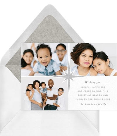 Christmas card greetings: Sparkling Star Card