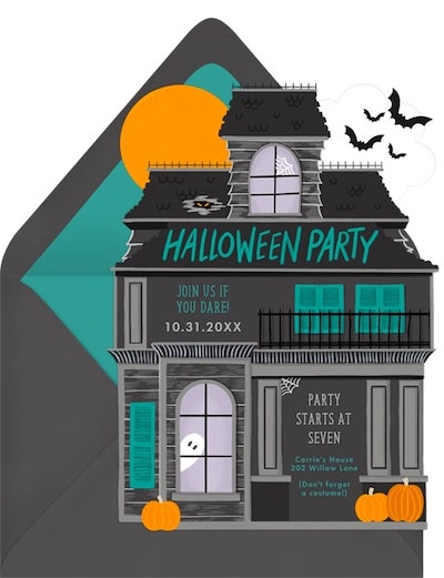 Halloween party themes: Spooky House Invitation