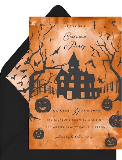 Halloween party invite wording: Spooky Mansion Invitation