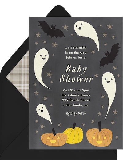 Pumpkin baby shower invitations: Spooky Season Invitation