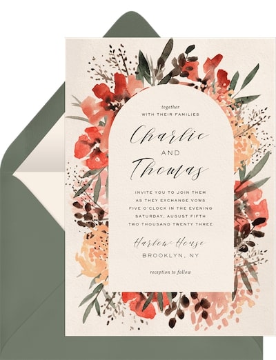 Spring wedding invitations: Spring Bouquet Invitation