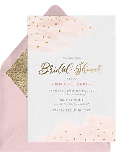 When to have a bridal shower: Sprinkle of Gold Invitation