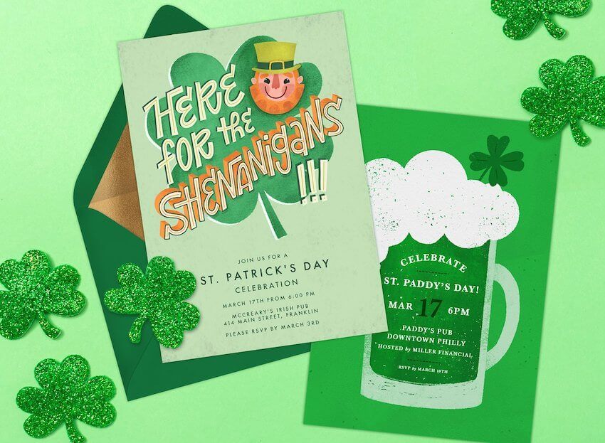 St Patrick's Day party invitations