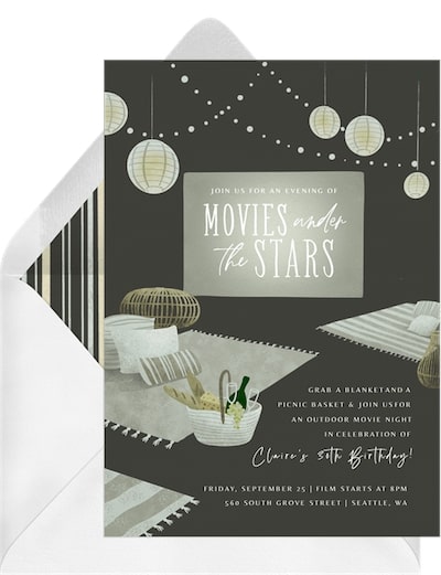 Block party ideas: Starlight Cinema Invitation