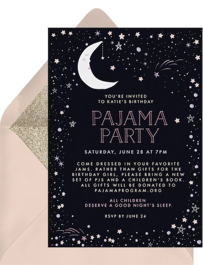 Starry Pajama Party Invitation