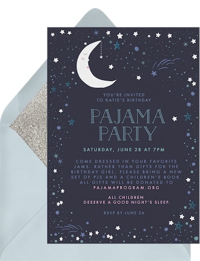 Starry Pajama Party Invitation