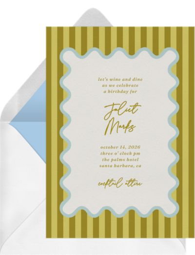 Stripes and Scallops Invitation