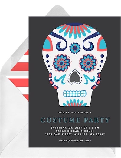 Halloween party themes: Sugar Skull Invitation
