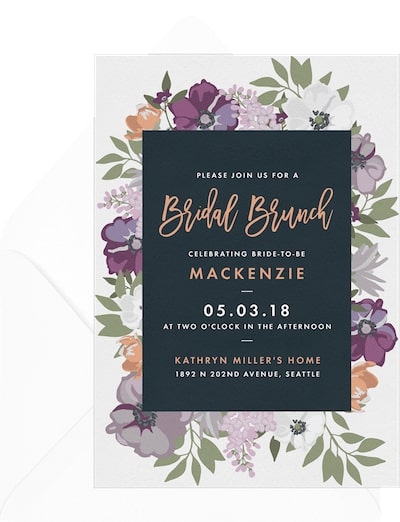 Brunch invitations: Summer Florals Invitation