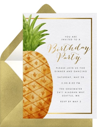 Summer Pineapple Invitation
