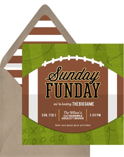 Super Bowl party ideas: Sunday Funday Invitation