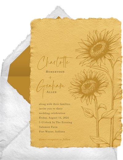 Fall colors for wedding: Sunflowers Invitation